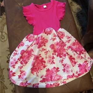 Pink Floral Kids Dress